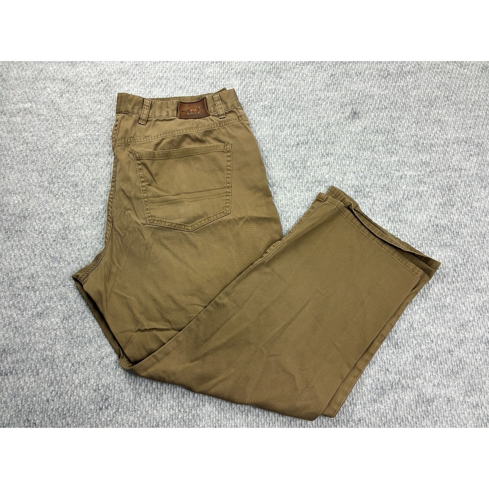 Cutter & Buck Mens Khaki Chino Pants 38x30 Stretch Straight Leg 5 Pocket